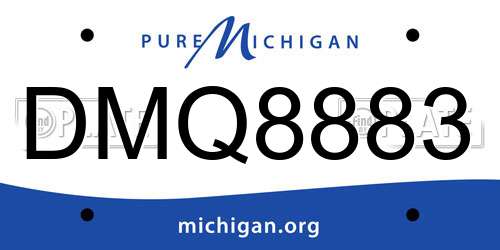 DMQ8883 Michigan License Plate