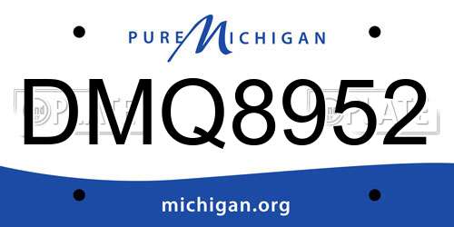 DMQ8952 Michigan License Plate