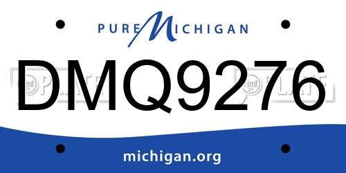 DMQ9276 Michigan License Plate