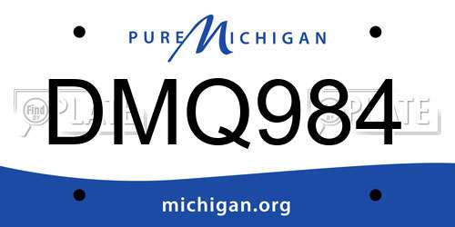 DMQ984 Michigan License Plate