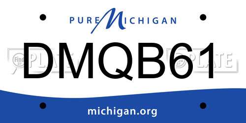 DMQB61 Michigan License Plate