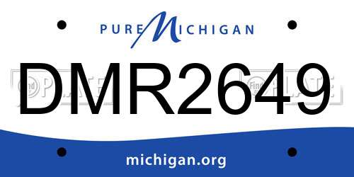 DMR2649 Michigan License Plate