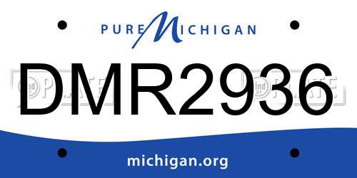 DMR2936 Michigan License Plate