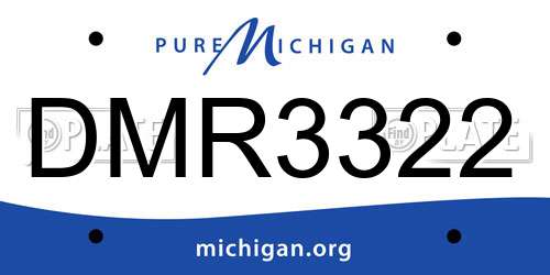 DMR3322 Michigan License Plate