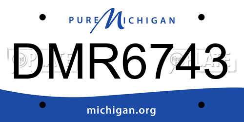 DMR6743 Michigan License Plate