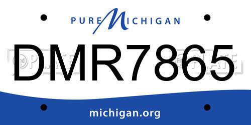 DMR7865 Michigan License Plate