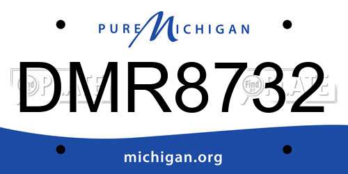 DMR8732 Michigan License Plate