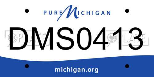DMS0413 Michigan License Plate
