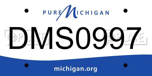 DMS0997 Michigan License Plate