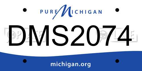 DMS2074 Michigan License Plate