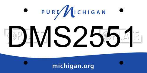DMS2551 Michigan License Plate