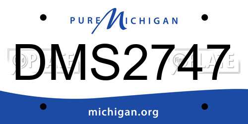 DMS2747 Michigan License Plate