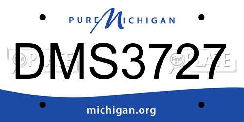 DMS3727 Michigan License Plate