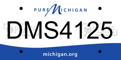 DMS4125 Michigan License Plate