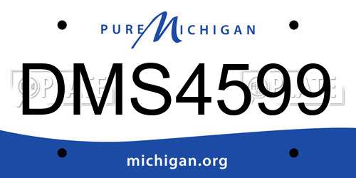 DMS4599 Michigan License Plate