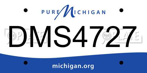 DMS4727 Michigan License Plate