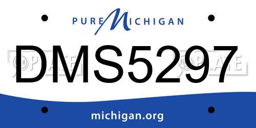 DMS5297 Michigan License Plate