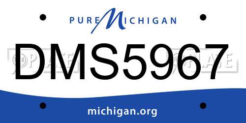 DMS5967 Michigan License Plate