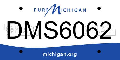 DMS6062 Michigan License Plate