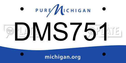 DMS751 Michigan License Plate
