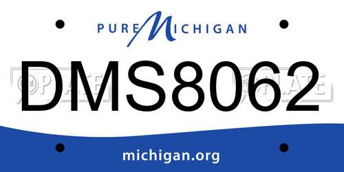 DMS8062 Michigan License Plate