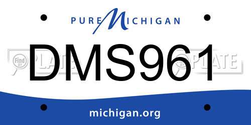 DMS961 Michigan License Plate