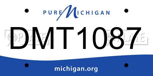 DMT1087 Michigan License Plate