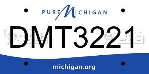 DMT3221 Michigan License Plate