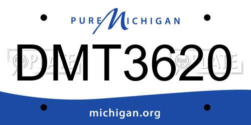 DMT3620 Michigan License Plate