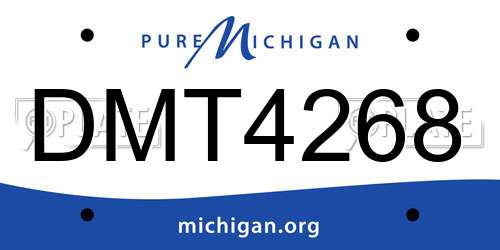 DMT4268 Michigan License Plate