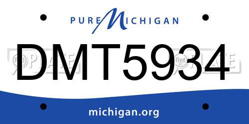 DMT5934 Michigan License Plate