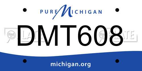 DMT608 Michigan License Plate