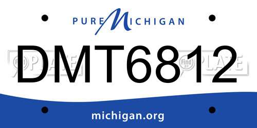 DMT6812 Michigan License Plate