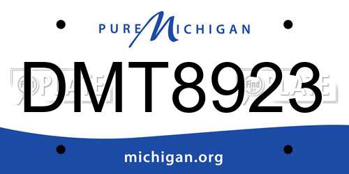 DMT8923 Michigan License Plate
