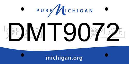 DMT9072 Michigan License Plate