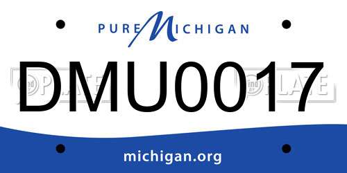 DMU0017 Michigan License Plate