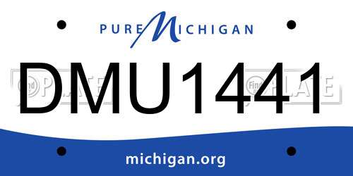 DMU1441 Michigan License Plate