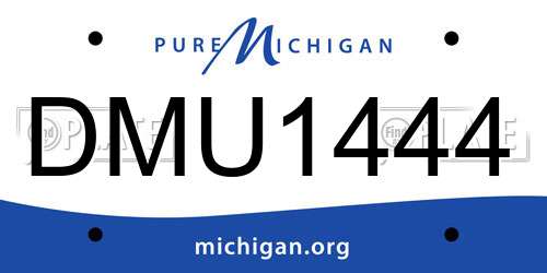 DMU1444 Michigan License Plate