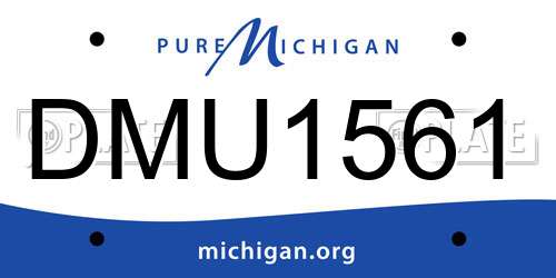 DMU1561 Michigan License Plate