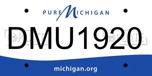 DMU1920 Michigan License Plate