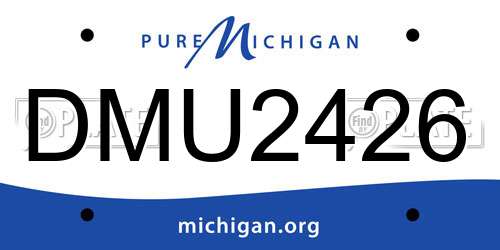 DMU2426 Michigan License Plate