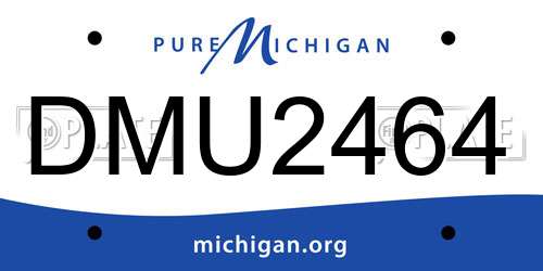 DMU2464 Michigan License Plate