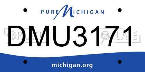 DMU3171 Michigan License Plate