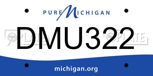 DMU322 Michigan License Plate