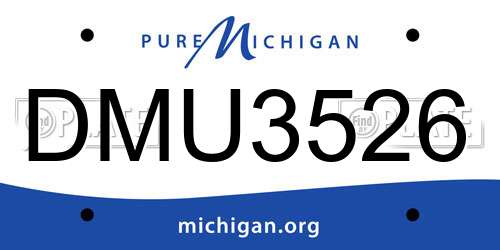 DMU3526 Michigan License Plate