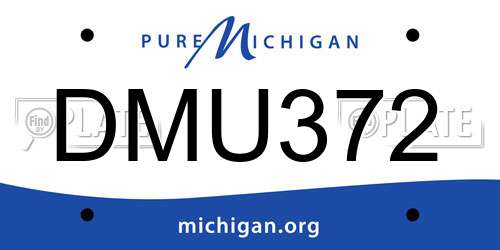 DMU372 Michigan License Plate
