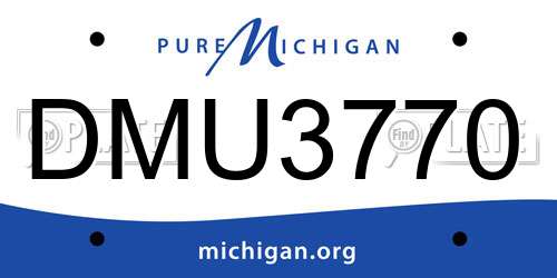 DMU3770 Michigan License Plate