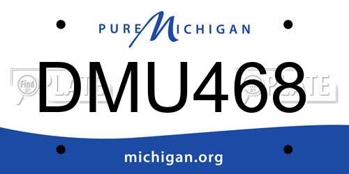 DMU468 Michigan License Plate