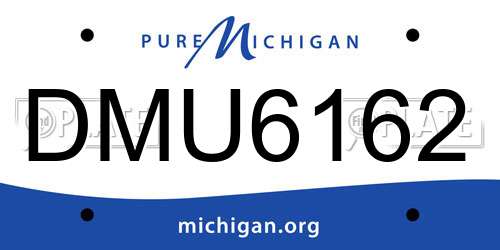 DMU6162 Michigan License Plate