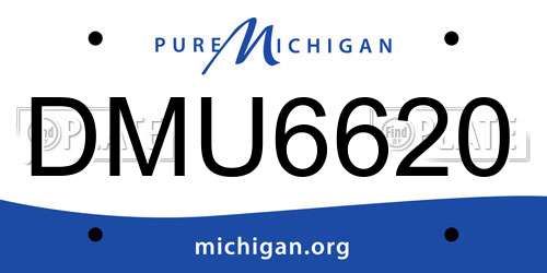 DMU6620 Michigan License Plate